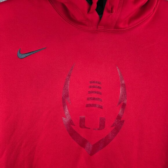 Mens Nike Red & Gray Therma Fit Hoodie Sweatshirt Polyester Drawstring Size XXL - Picture 2 of 9